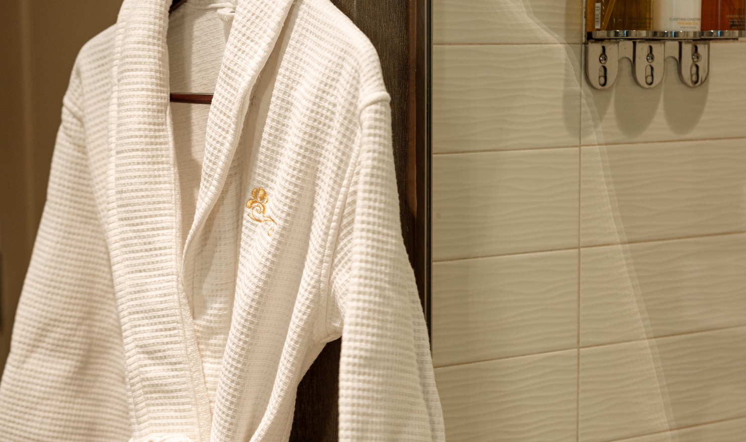 hanging Bathrobe in bathroom