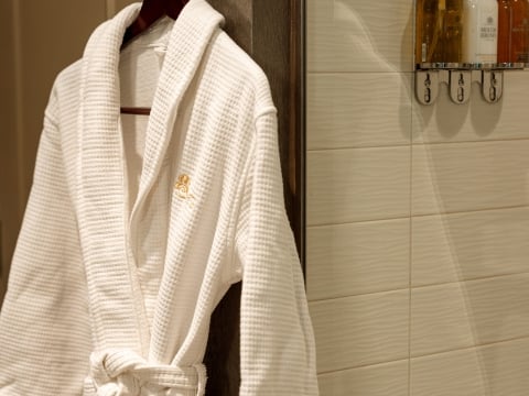 hanging Bathrobe in bathroom